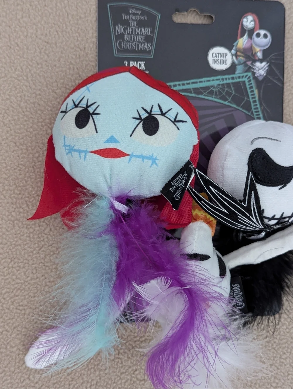 Brand New The Nightmare Before Christmas Cat Toy 3-Pack Sally & Jack & Zero